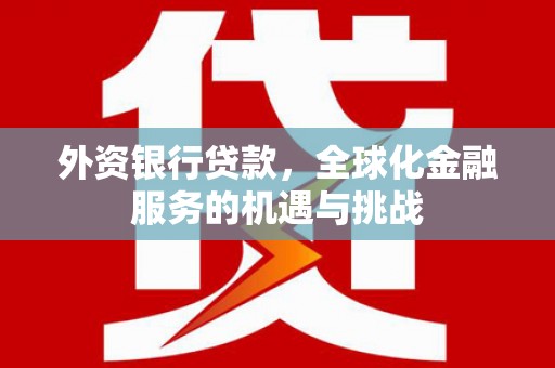 桃园外资银行贷款，全球化金融服务的机遇与挑战