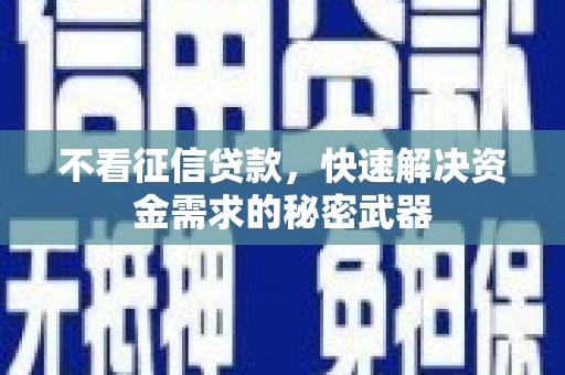 桃园不看征信贷款，快速解决资金需求的秘密武器