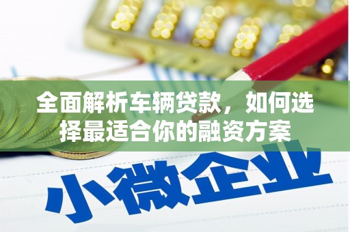 桃园全面解析车辆贷款，如何选择最适合你的融资方案